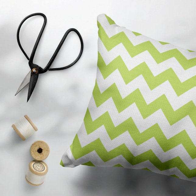 Green Zigzag, Green Chevron, Geometric Pattern Accent Pillow (Creator Uploaded)