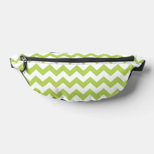 Green Zigzag, Green Chevron, Geometric Pattern Fanny Pack