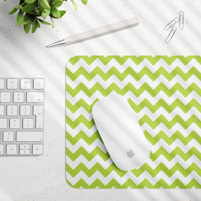Green Zigzag, Green Chevron, Geometric Pattern Mouse Pad (Creator Uploaded)