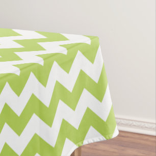 Green Zigzag, Green Chevron, Geometric Pattern Tablecloth