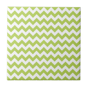 Green Zigzag, Green Chevron, Geometric Pattern Tile