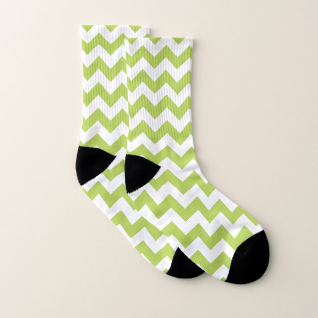 Green Zigzag, Green Chevron, Motif géométrique (Paire)