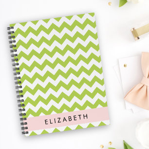 Green Zigzag, Green Chevron, Your Name Planner