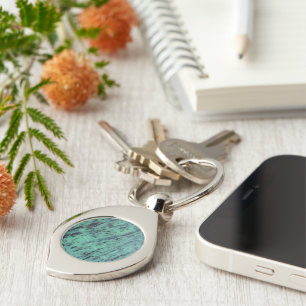 Green Zoisite Mineral Stone Pattern Keychain