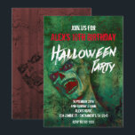 Green Zombie Halloween Party Invitations<br><div class="desc">Green Zombie Halloween Party Invitations.</div>