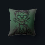 Green Zombie Kid Halloween Birthday Party Throw Pillow<br><div class="desc">Throw Pillow</div>