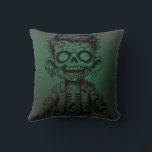 Green Zombie Kid Halloween Birthday Party Throw Pillow<br><div class="desc">Throw Pillow</div>