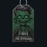 Green Zombie Kid & Slime Halloween Birthday Party Gift Tags<br><div class="desc">Gift Tags</div>