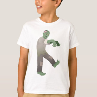 Green Zombie Walking Slowly with Arms Out in Front T-Shirt