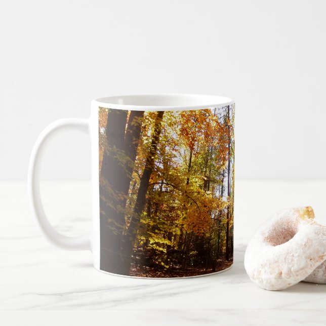 Greenbelt Park in Fall II Maryland Nature Scene Coffee Mug (With Donut)