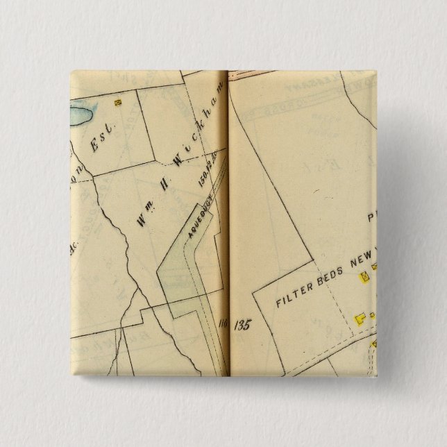Greenburg, New York 9 2 Inch Square Button (Front)