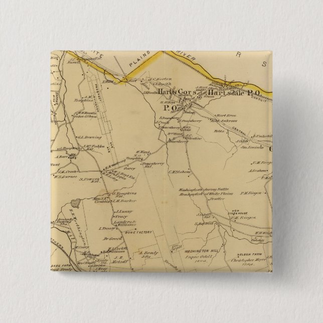 Greenburgh, New York 2 Inch Square Button (Front)