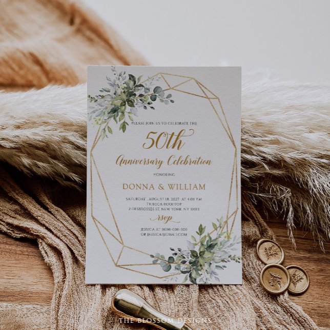 Greenery 50th Wedding Anniversary Invite -  EAC195 (Creator Uploaded)