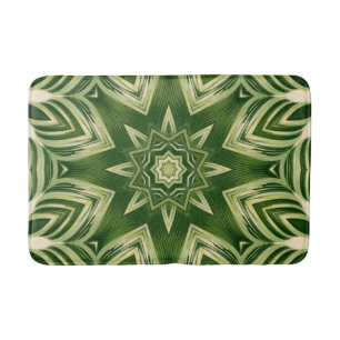 greenery abstract botanical tropical palm leaves bath mat