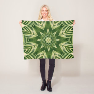 greenery abstract botanical tropical palm leaves fleece blanket