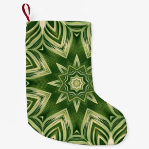 greenery abstract botanical tropical palm leaves small christmas stocking