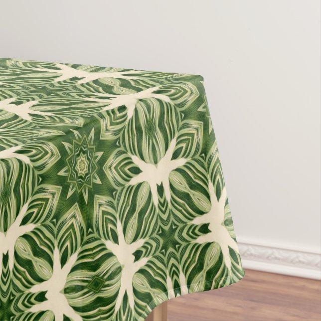 greenery abstract botanical tropical palm leaves tablecloth (In Situ)