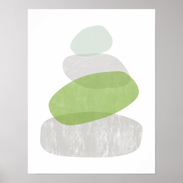 Greenery abstract distressed poster print (Front)