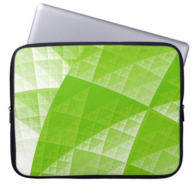 Greenery abstract pattern laptop sleeve (Front)