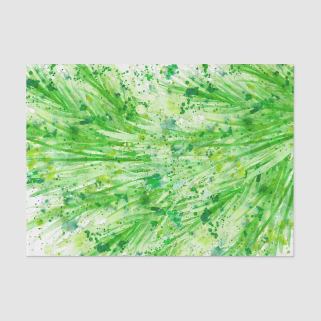 Greenery abstract watercolor art tissue paper (Front)
