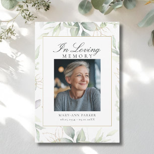 Greenery After Funeral Memorial Sympathy Photo Thank You Card