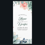 Greenery and Blush Pink Flower Wedding Programs<br><div class="desc">Watercolor greenery and faux gold foil plants elegant wedding programs</div>