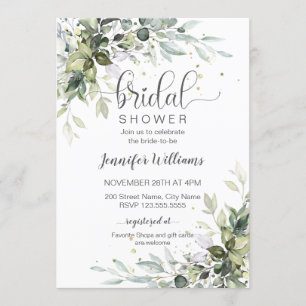 Greenery and Eucalyptus Bridal Shower Invitation