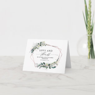 Greenery and Eucalyptus Foliage Pink Thank You