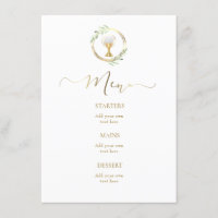 greenery and faux gold Menu