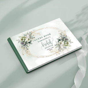 Greenery and Gold Bridal Shower Guest Book Boho