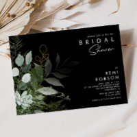 Greenery and Gold Leaf Black | Bridal Shower