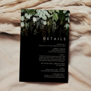 Greenery and Gold Leaf Black Details Enclosure Card