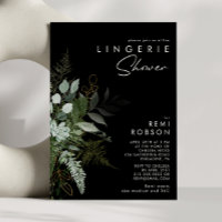 Greenery and Gold Leaf Black | Lingerie Shower