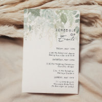 Greenery and Gold Leaf Schedule of Events