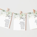 Greenery and Gold Leaf Table Number Chart<br><div class="desc">We designed this greenery and gold leaf table number chart to complete your simple yet elegant boho wedding. It features modern green and white eucalyptus leaf, fern foliage, a succulent flower, and minimal gold foil leaves. These elements give the feel of a whimsical watercolor enchanted forest, perfect for any rustic,...</div>