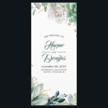 Greenery and Gold Wedding Programs<br><div class="desc">Watercolor greenery and faux gold foil plants elegant wedding programs</div>