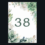 Greenery and Gold Wedding Table Number Cards<br><div class="desc">Greenery and white flowers Table Number Cards</div>