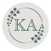 Greenery and Monogram Sticker