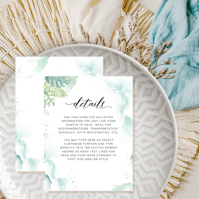 Greenery and Watercolor Details Enclosure Card (Creator Uploaded)