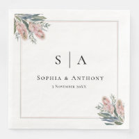 Greenery Australia Personalized Wedding Napkins