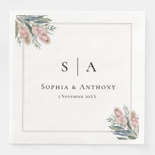 Greenery Australia Personalized Wedding Napkins
