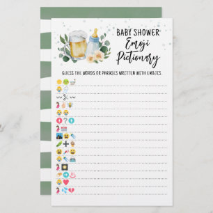 Greenery Baby Is Brewing Game Emoji Pictionary