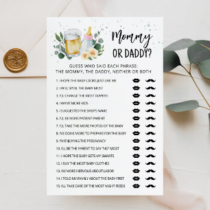 Greenery Baby Is Brewing Mommy Or Daddy Pink Game