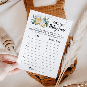 Greenery Baby Is Brewing Name That Baby Tune Game Invitation