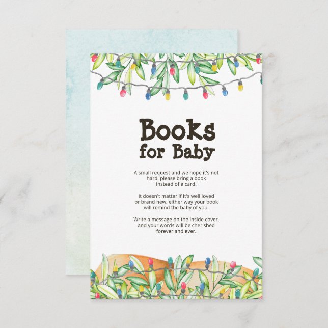 Greenery Baby Shower Book Request Enclosure Card (Front/Back)