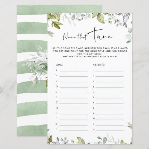 Greenery Baby Shower Game Name That Tune