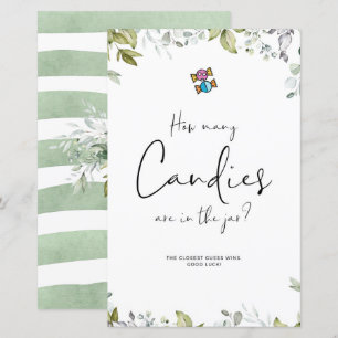 Greenery Baby Shower Mini Sign How Many Candies