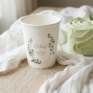 Greenery Baby Shower Paper Cups