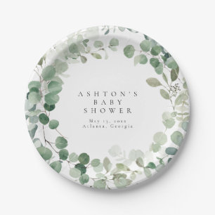 Greenery Baby Shower  Paper Plate