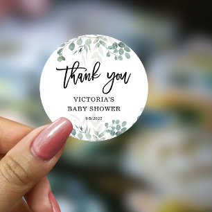 Greenery  Baby Shower Welcome Classic Round Sticker
